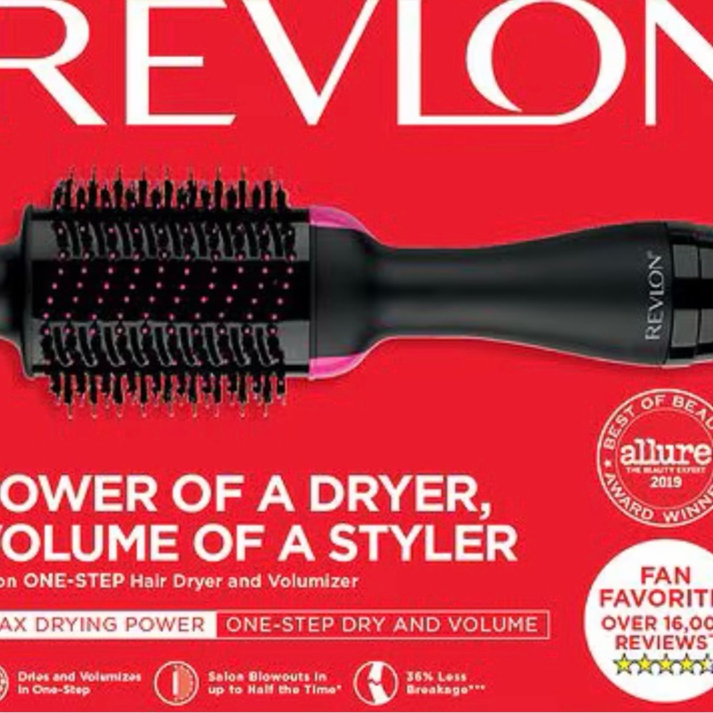 Revlon One-Step Volumizing Hair Dryer Brush - Black with Pink